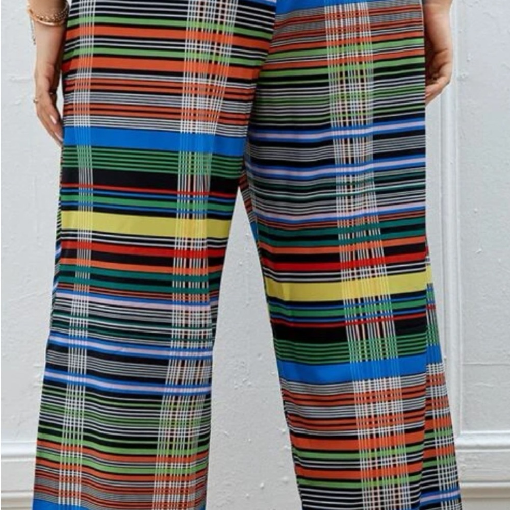 WOMENS STRIPED CROPPED PANTS - Picture 2 of 2